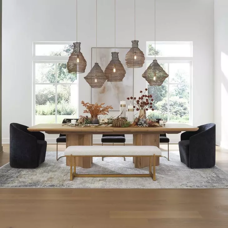 Hamilton Brown 120" Extendable Rectangular Dining Table