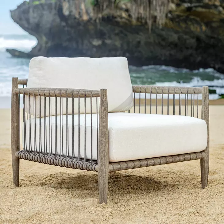 Grafton Oyster White Upholstered Outdoor Lounge Chair