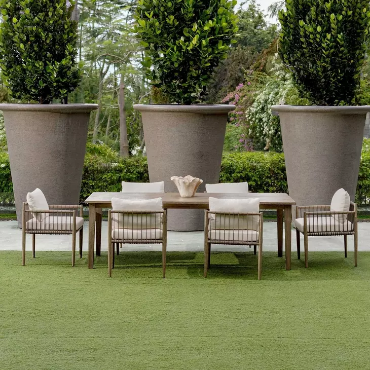 Borneo Oyster White Upholstered Outdoor Dining Chair