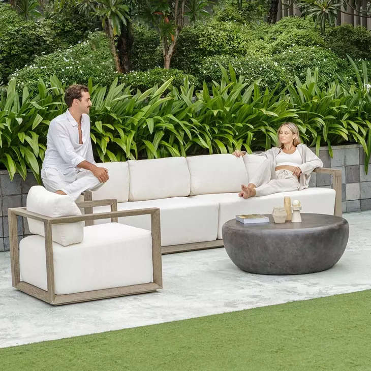 Carlisle Oyster White Outdoor 107" Sofa
