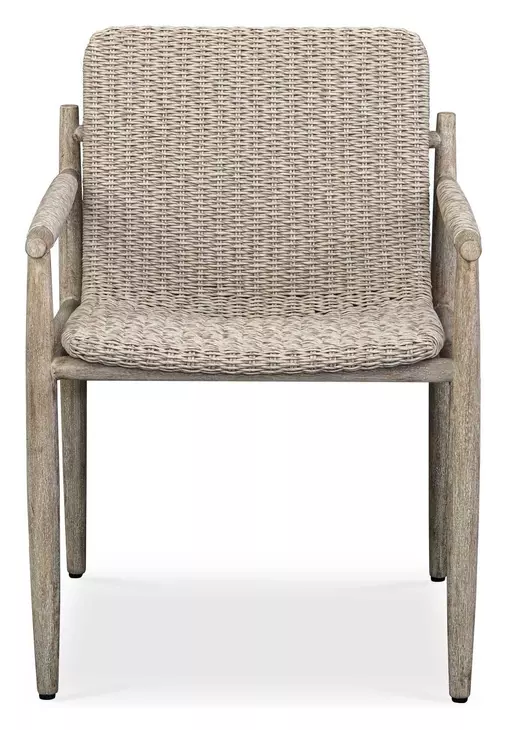 Prescott Twisted Oatmeal and Cerused Oak Outdoor Dining Chair