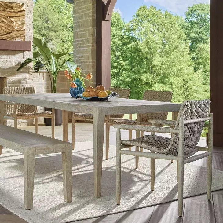 Arlington Cerused Wheat Outdoor Dining Room Set