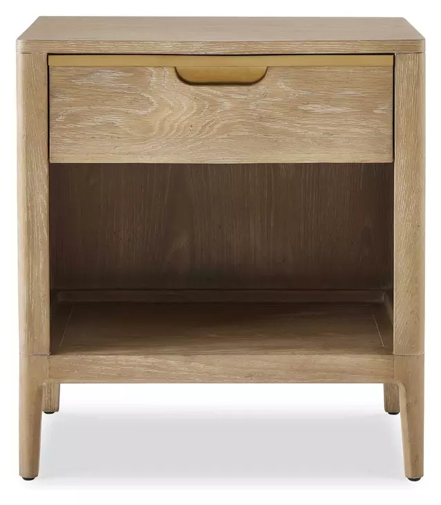Arlington Natural Light and Brass Rectangular Side Table