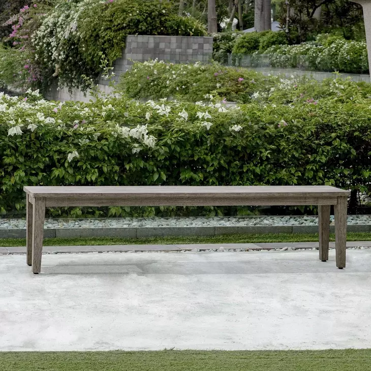 Belmont Weathered Dark Gray Outdoor Dining Bench
