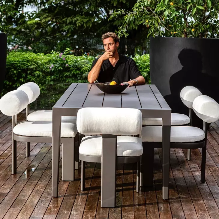 Carlisle Black Outdoor 92" Rectangular Dining Table