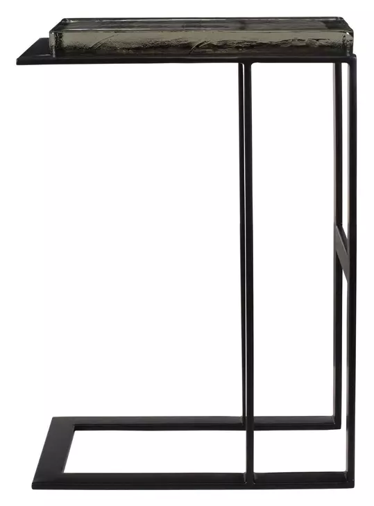 Hamilton Black Rectangular Glass Top Accent Table
