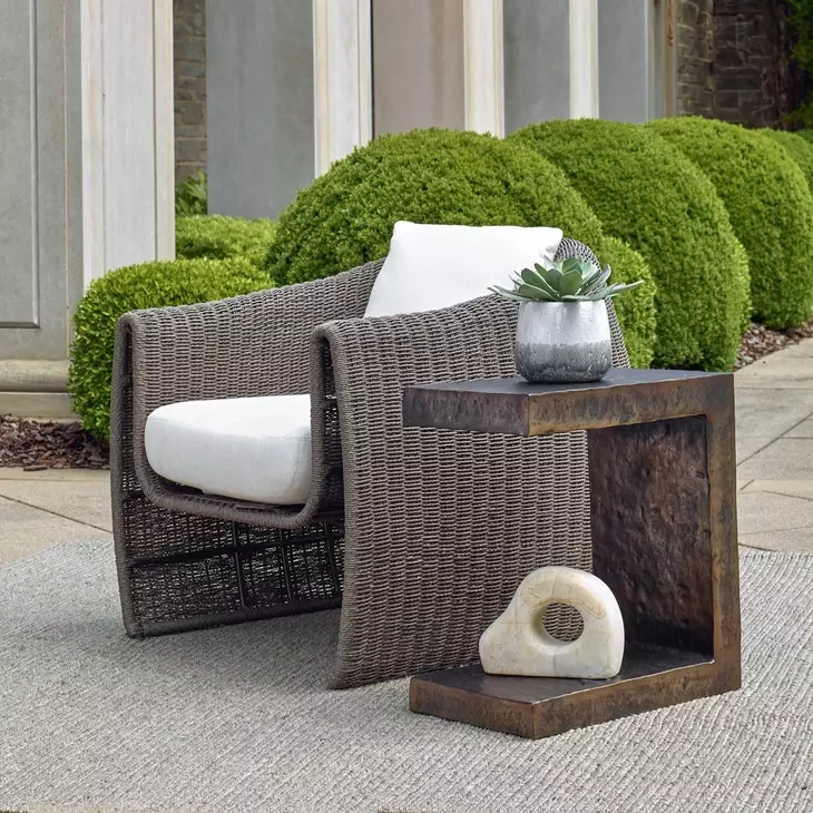 Oakley Dark Bronze Outdoor Rectangular Side Table