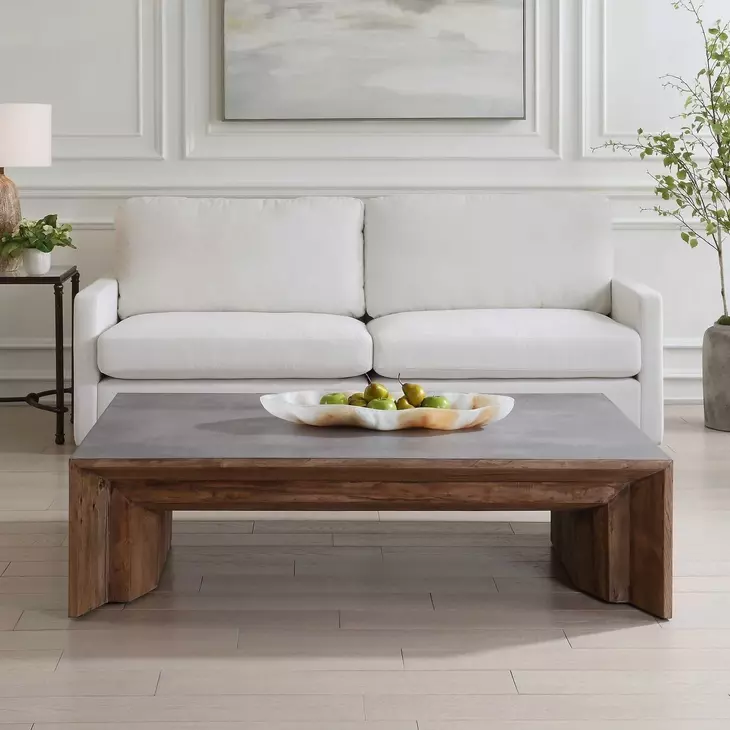 Prescott Brown and Gray Rectangular Coffee Table