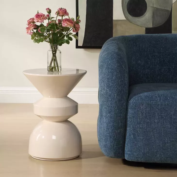 Alden Cream Round Accent Table