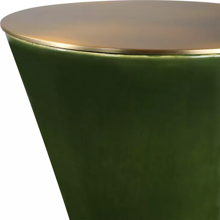 Ronde Brass and Jade Green Round Drink Table