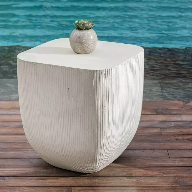 Fairmont Limestone Outdoor Square Side Table
