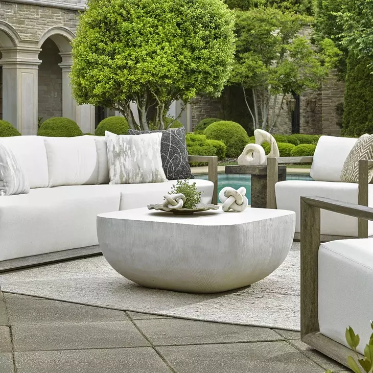 Fairmont Limestone Outdoor Square Occasional Table Set