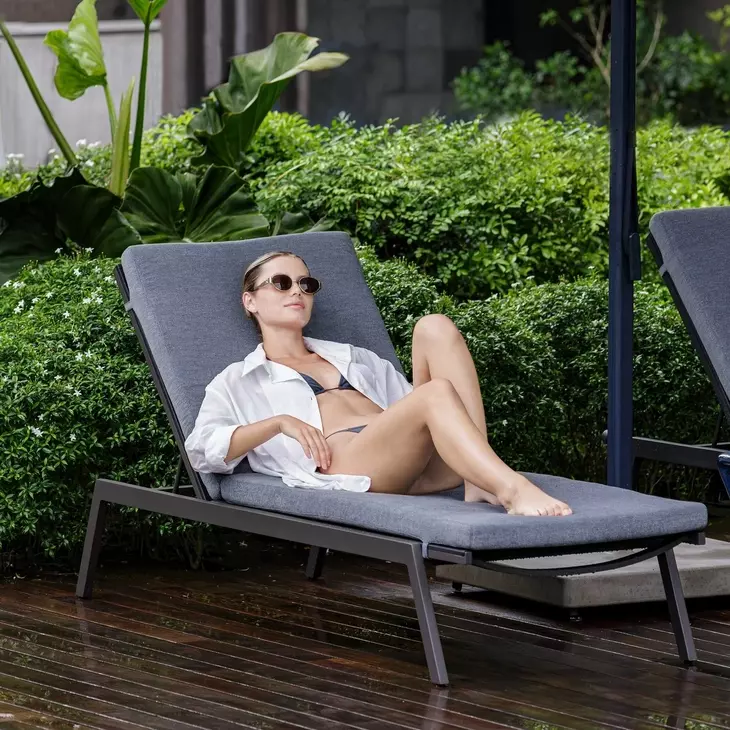 Bea Java Black Outdoor 79" Pool Chaise