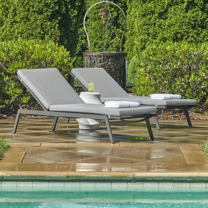 Bea Java Black Outdoor 79" Pool Chaise