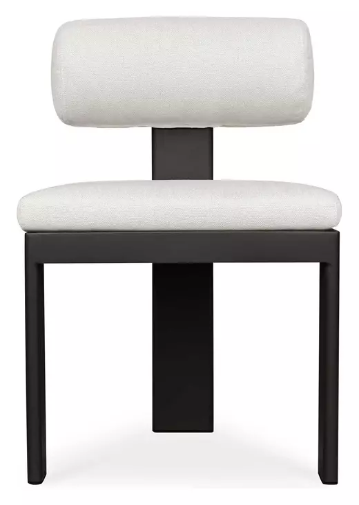 Bolster Back Oyster White Upholstered Outdoor Dining Chair