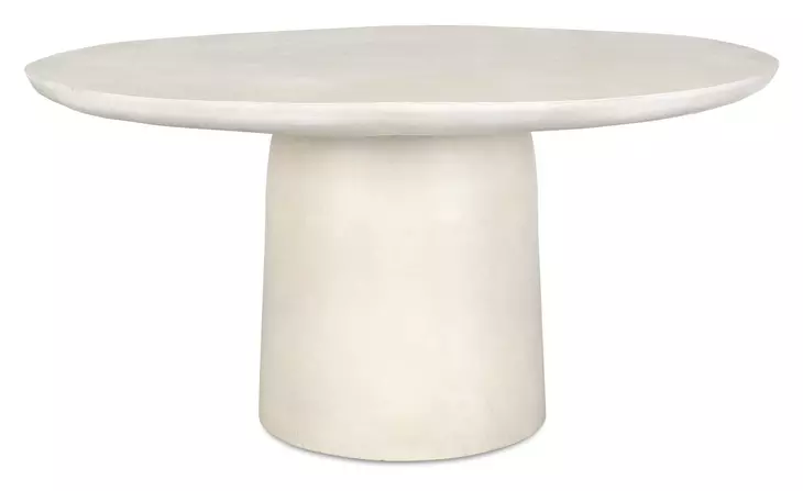 Alden Warm White Outdoor 60" Round Dining Table