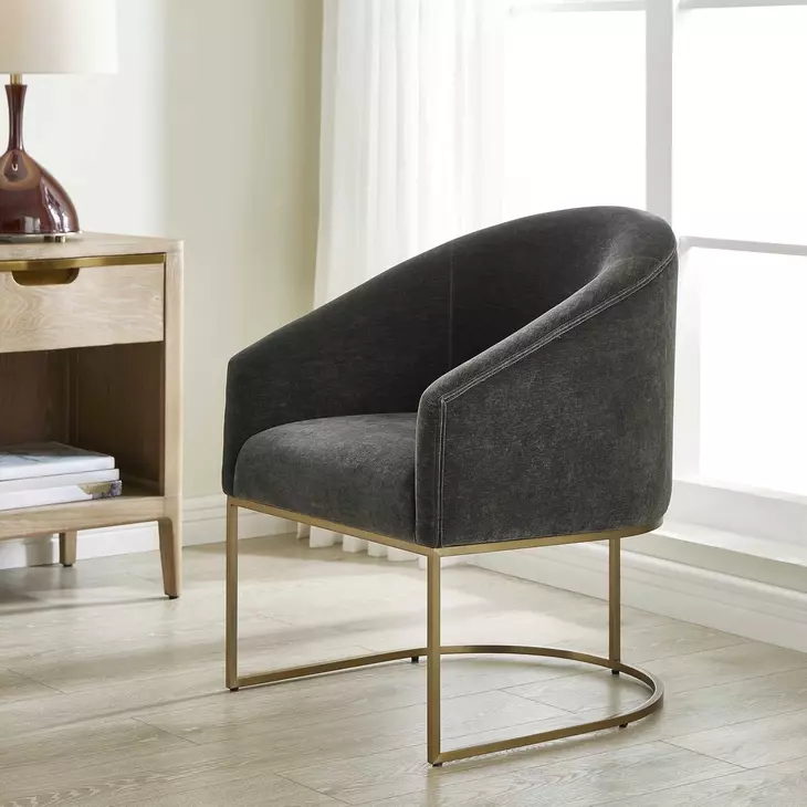 Somerset Charcoal Upholstered Dining Arm Chair