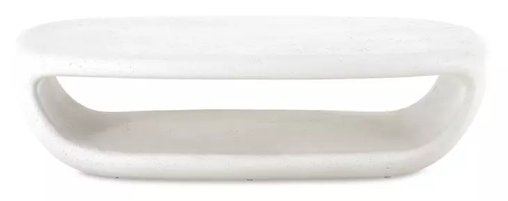 Leyton Warm White Outdoor Oval Coffee Table