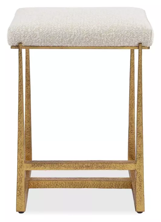 Midas White Upholstered Counter Height Stool