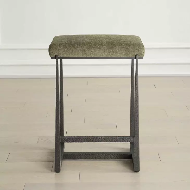 Midas Moss Upholstered Counter Height Stool