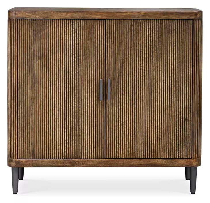Belmont Light Walnut and Matte Black 2 Door Accent Cabinet
