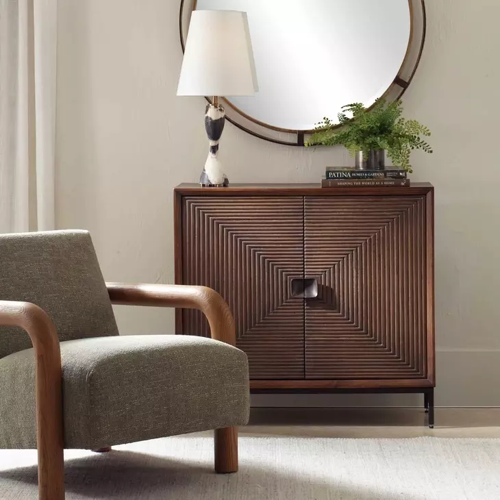 Bottom Line Brown and Bronze 2 Door Accent Cabinet