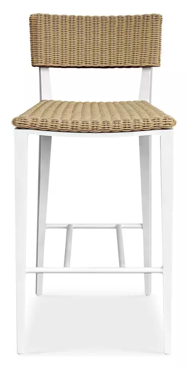 Calbas White and Honey Outdoor Bar Stool