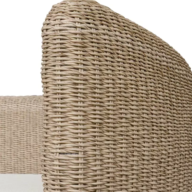Kingsley Oyster White Upholstered Outdoor Round Swivel Daybed
