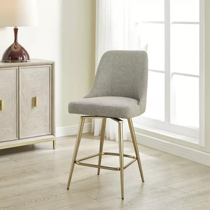 Fairmont Heathered Taupe Upholstered Counter Height Stool
