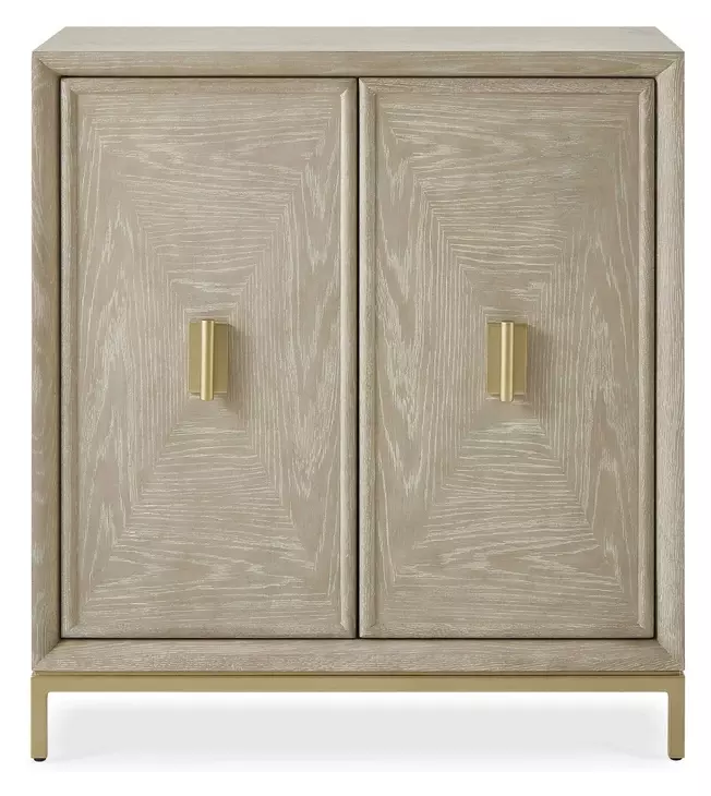 Alden Cerused and Gold 2 Door Accent Cabinet
