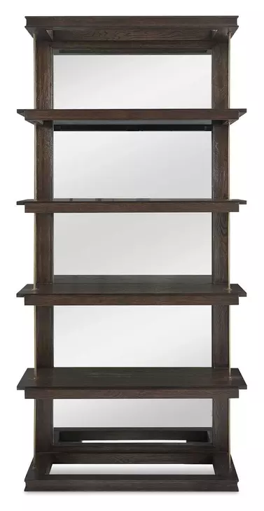 Carlisle Walnut and Brass Etagere