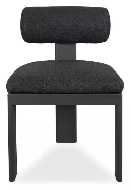Bolster Back Charcoal Upholstered Outdoor Dining Chair