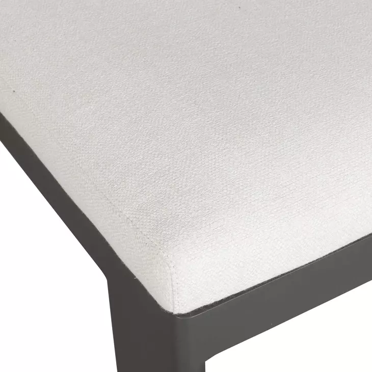 Bolster Back Oyster White Upholstered Outdoor Bar Stool