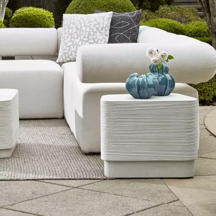 Kingsley White Rectangular Side Table