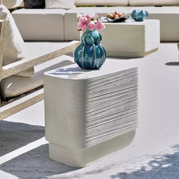 Kingsley White Rectangular Side Table