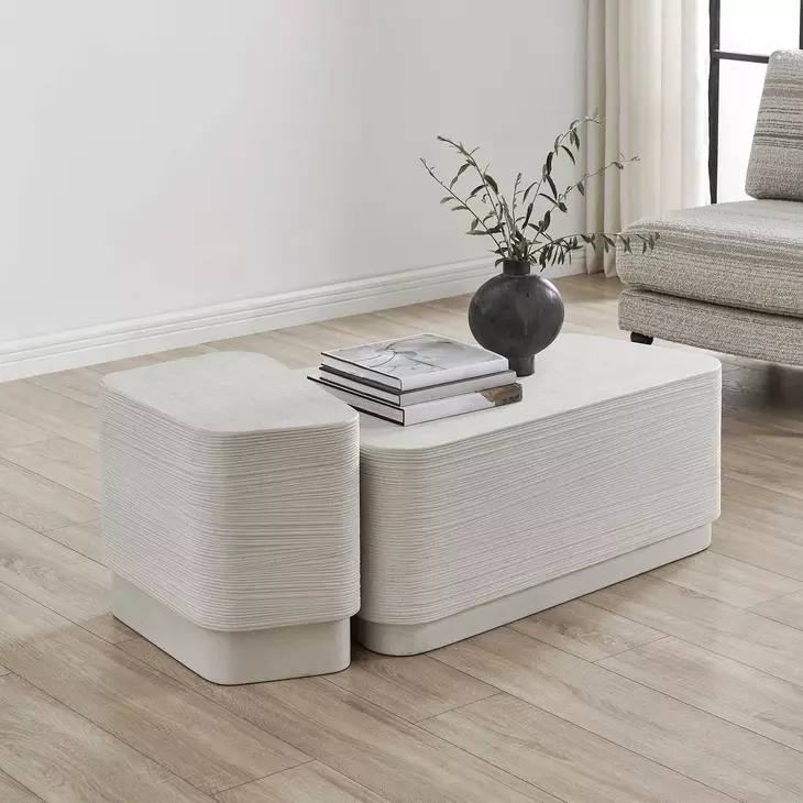 Kingsley White Rectangular Coffee Table