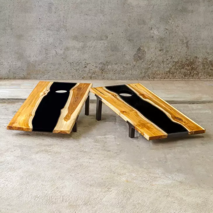 Langston Brown and Black Rectangular Game Table Set of 2