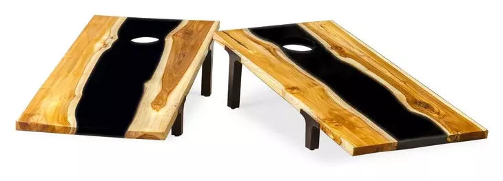 Langston Brown and Black Rectangular Game Table Set of 2