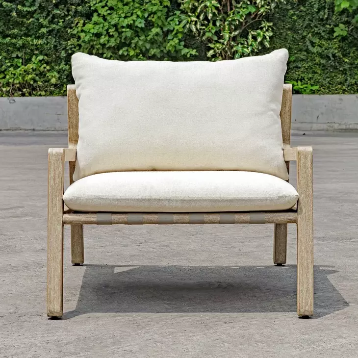 Kingsley Cream Upholstered Outdoor Lounge Chair Set of 2