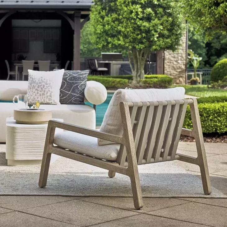 Kingsley Cream Upholstered Outdoor Lounge Chair Set of 2