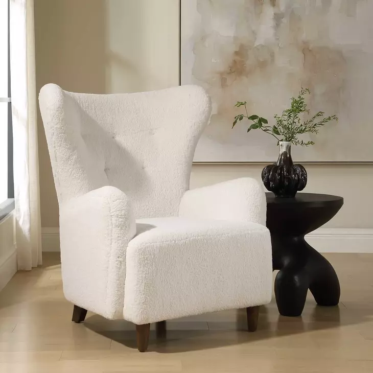 Oakley Soft White Upholstered Arm Chair
