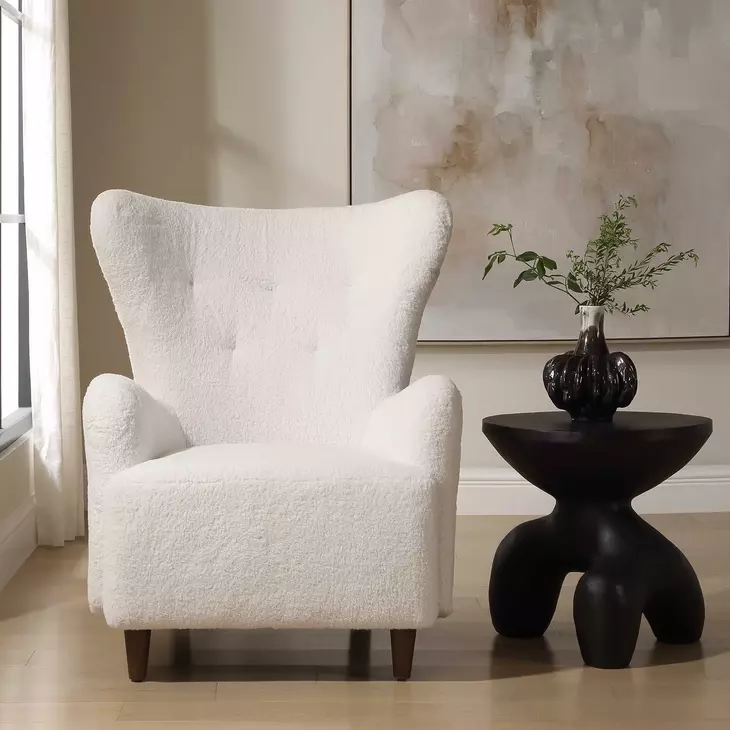 Oakley Soft White Upholstered Arm Chair
