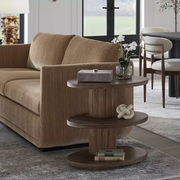 Riverton Dark Walnut Oval Side Table