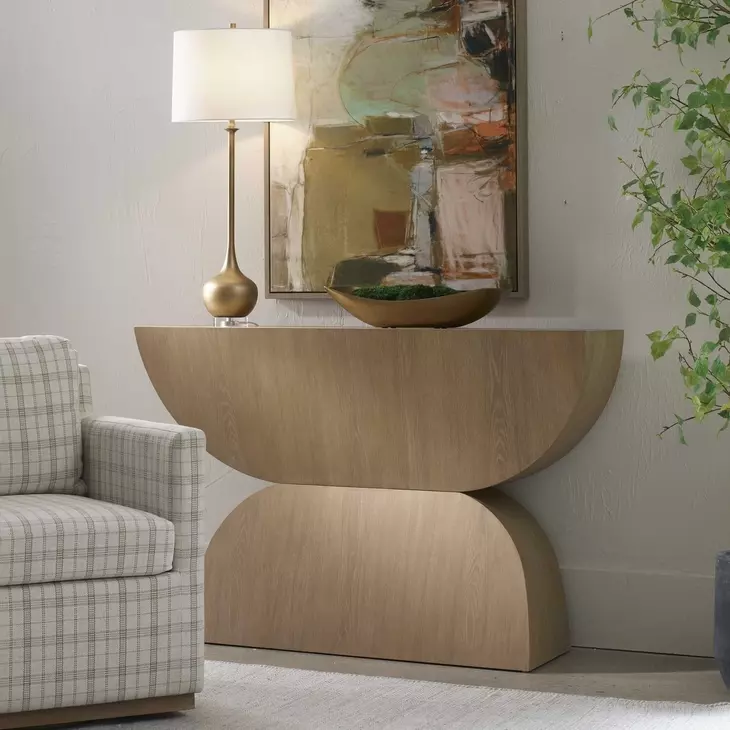 Alden Light Natural Rectangular Console Table