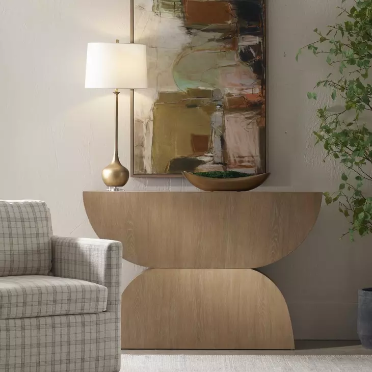 Alden Light Natural Rectangular Console Table