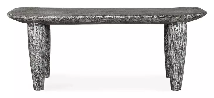 Monterey Distressed White Accent Bench