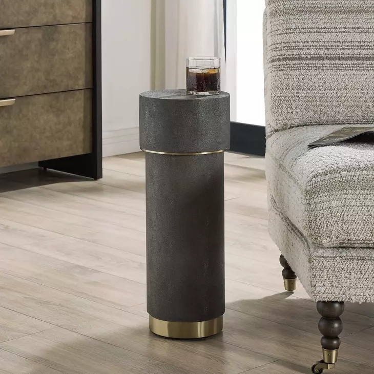 Wessex Charcoal and Brushed Brass Round Drink Table