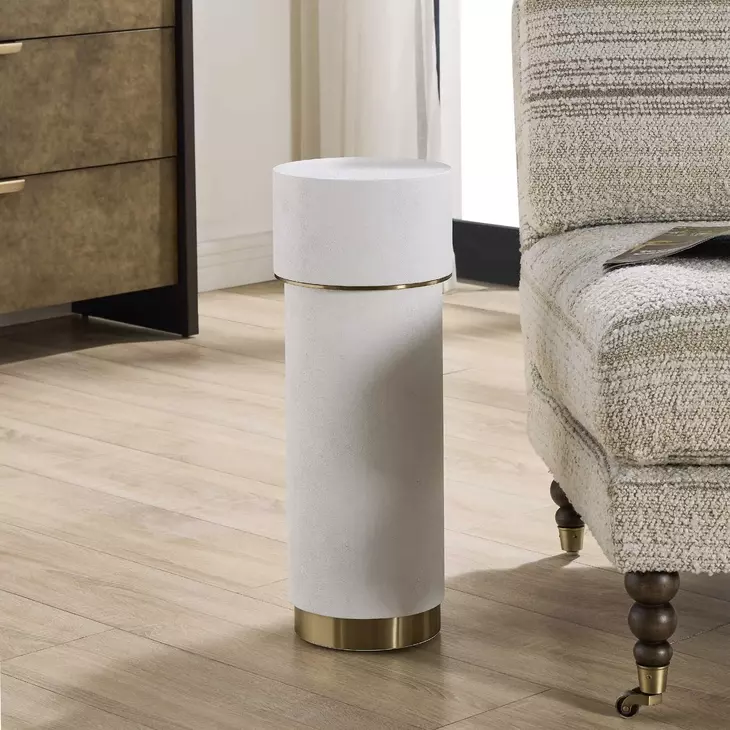Wessex White and Brushed Brass Round Drink Table
