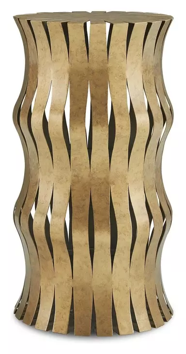 Prescott Aged Gold Round Accent Table