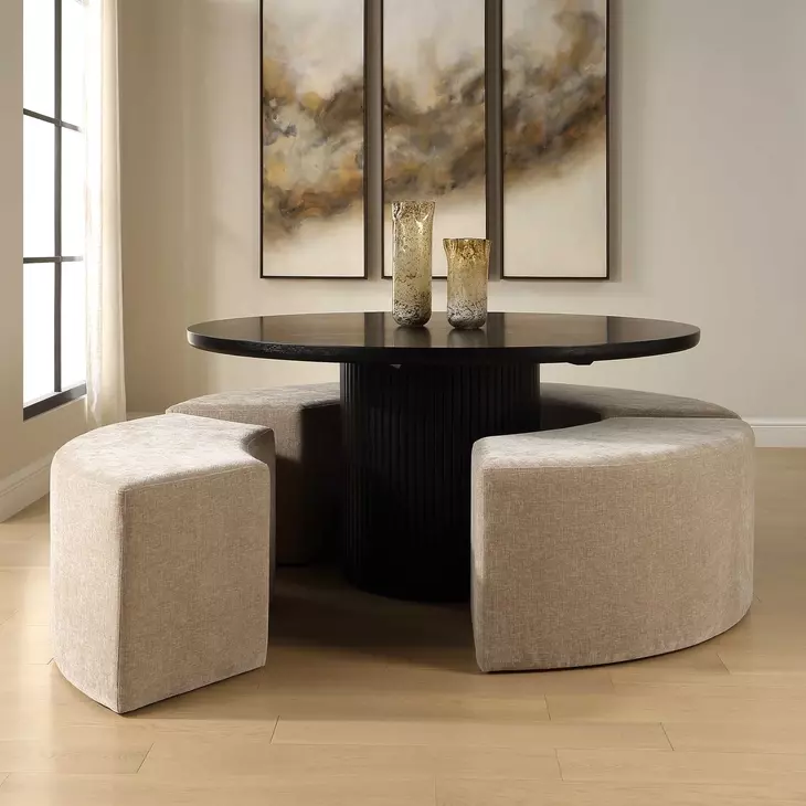 Fairmont Flax Upholstered Dining Bench